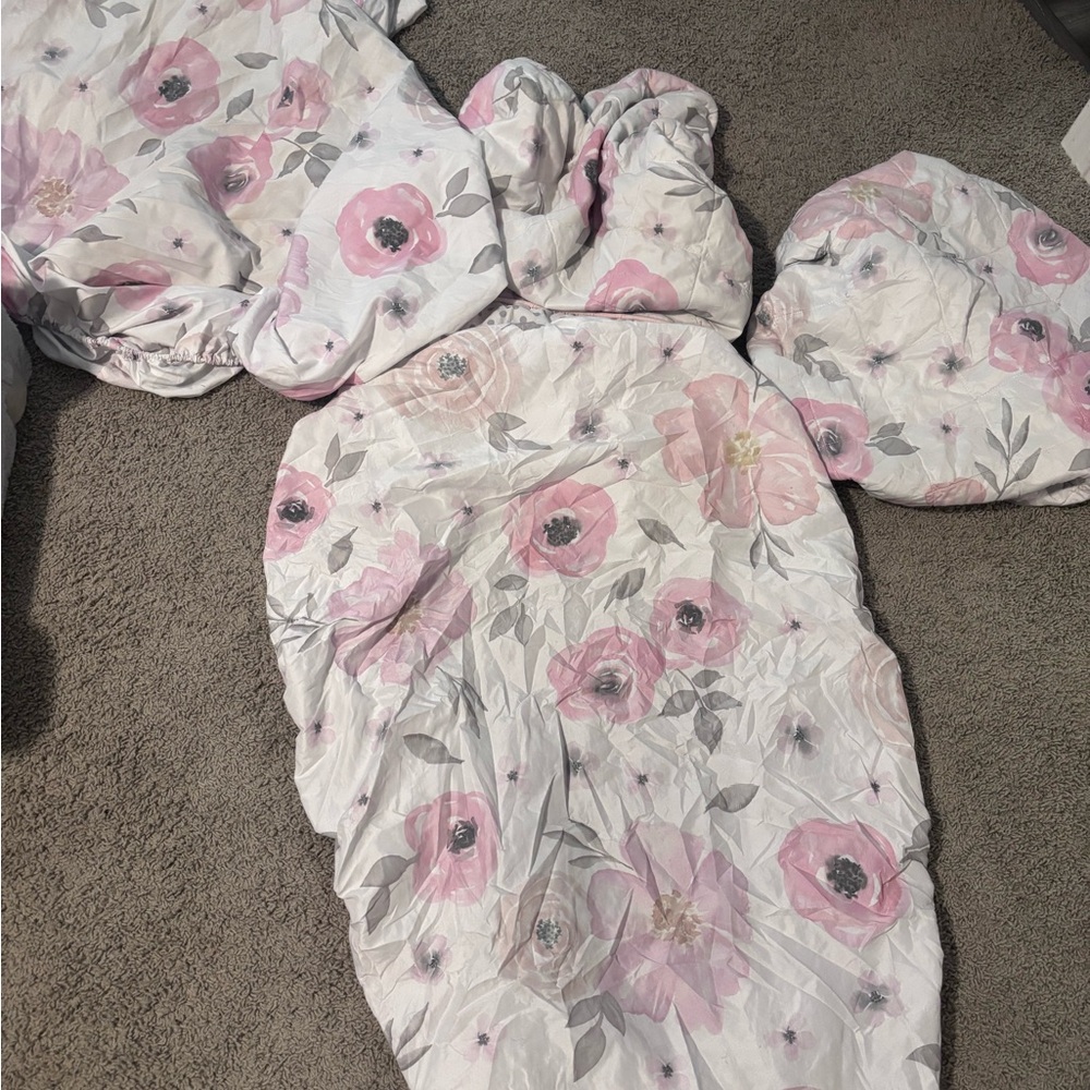 Pink Floral Cotton Sheet Set - Soft Bloom Design